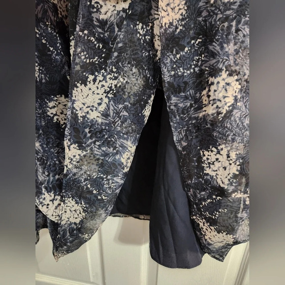 NWT Joie Thelen Baltic Blue sleeveless shift dress floral lace high neck medium - Picture 8 of 14